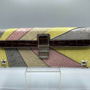 IN'S Multi Color Extra Long Clutch Handbag Purse